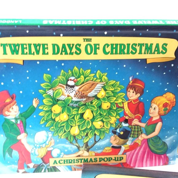 Christmas Pop up 3D Books 3 Landoll 1996 Santa Carol twelve days kids family VTG - Picture 4 of 9